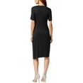 thumbnail image 2 of Rachel Roy Womens Draped Front Midi Asymmetrical Dress, Black, Small, 2 of 3