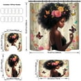 thumbnail image 3 of 4PCS African American Woman Bathroom Shower Curtain Set with Rugs, Afro Inspirational Quote Shower Curtain Sets with Hooks,Waterproof Fabric Black Queen Shower Curtains for Bathroom Decor, 3 of 7
