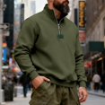 thumbnail image 5 of Men'S Quarter Zip Mock Neck Pullover Sweater Casual Long Sleeve Slim Fit Comfy Sweatshirts Big And Tall Lightweight, 5 of 8