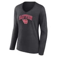 thumbnail image 2 of Women's Charcoal Dayton Flyers Campus Long Sleeve V-Neck T-Shirt, 2 of 3