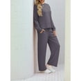 thumbnail image 6 of Cueply Lounge Sets for Women 2 Piece Outfits Sweatsuits Set Long Sleeve Wide Leg Pants with Pockets, 6 of 8
