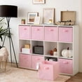 thumbnail image 2 of Cube Storage Bins - 13x13 Cubby Organizer with Handle, Collapsible Storage Baskets for Shelves, Pink, 8-Pack, 2 of 8