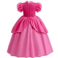 thumbnail image 3 of LXAA Peach Princess Dress Para Niña Disfraz Niños Cosplay Ropa De Encaje Rosa Rendimiento Cumpleaños Carnaval Fiesta Trajes 2-10T, 3 of 4