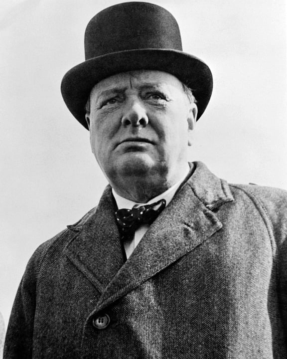 Sir Winston Churchill Vintage 8x10 Photo Black & White RePrint 