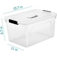 thumbnail image 2 of 19 Quart Plastic Storage Bins with Lids, 6-Pack Stackable Clear Storage Organizing Box with Handle, 2 of 6