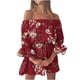 thumbnail image 1 of Vestidos Para Mujer Vestidos Con Hombros Descubiertos Elegante Erógeno Casual Manga de Campana Estampado Sólido Odeerbi ODB159231, 1 of 5