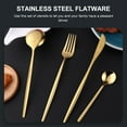 thumbnail image 5 of HOOWIFFY Tableware Set Golden 12Pcs 8.7x0.6x0.2in Stainless Steel, 5 of 8