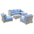 thumbnail image 2 of Modway Conway 5-Piece Outdoor Patio Wicker Rattan Furniture Set in Light Gray Light Blue, 2 of 10