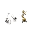 thumbnail image 6 of 2 Pieces Swan Figurine Horse Statue Desktop Ornaments Modern Ceramic Resin for Living Room Shelf Decoration, 6 of 8