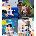 thumbnail image 4 of DolliBu Yellow Rooster Astronaut Plush Toy - Super Soft Farm Life Astronaut Stuffed Animal with Space Helmet and NASA Astronaut Suit, Spaceman Doll Decor for Girls and Boys - 10.5 Inch, 4 of 7