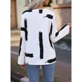 thumbnail image 3 of European and American Abstract Art Printed Shirt Women'S Long Sleeved Shirt Women'S Clothing White M, 3 of 6