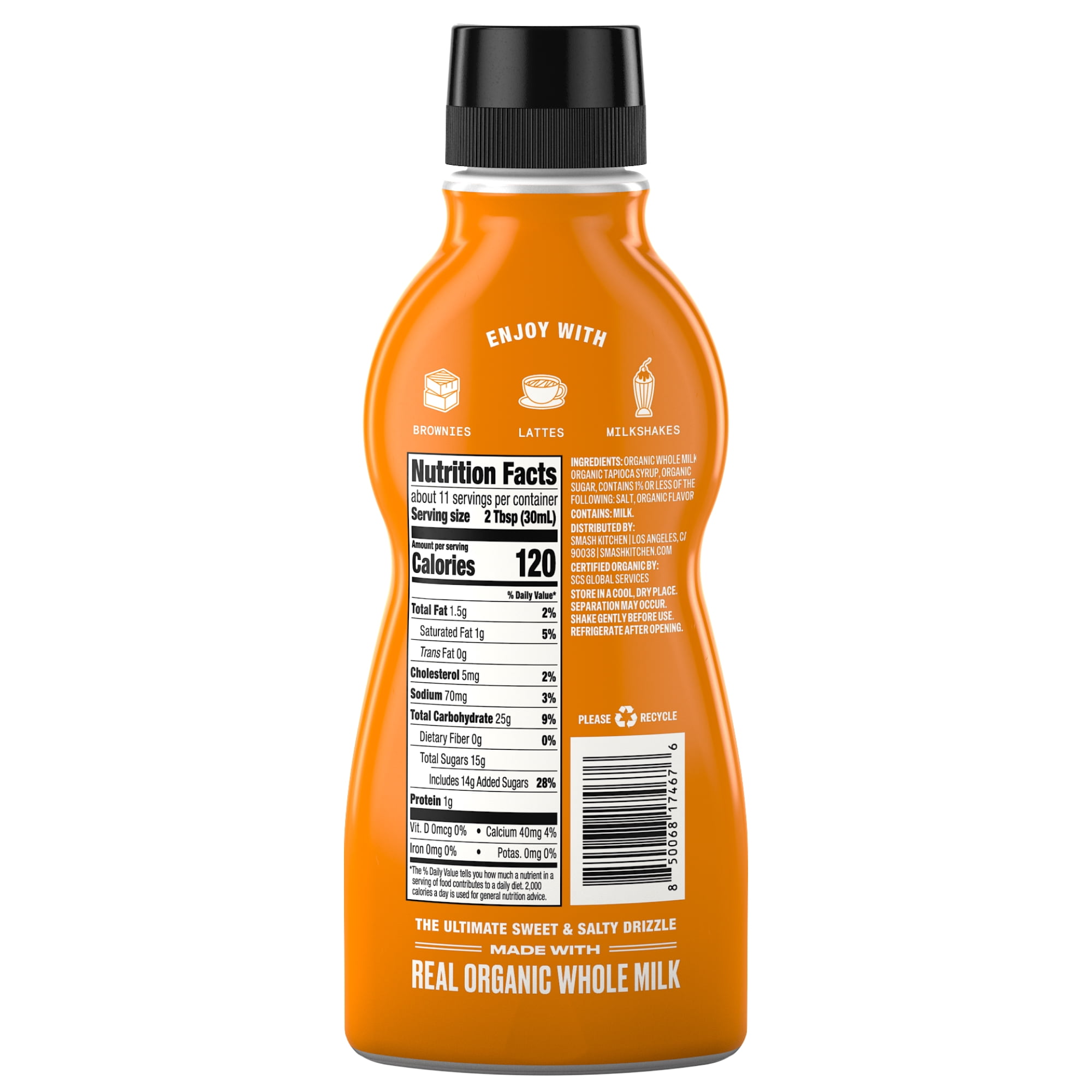 (12 pack) Smash Kitchen Organic Non-GMO Salted Caramel Dessert Sauce, 15.8 oz