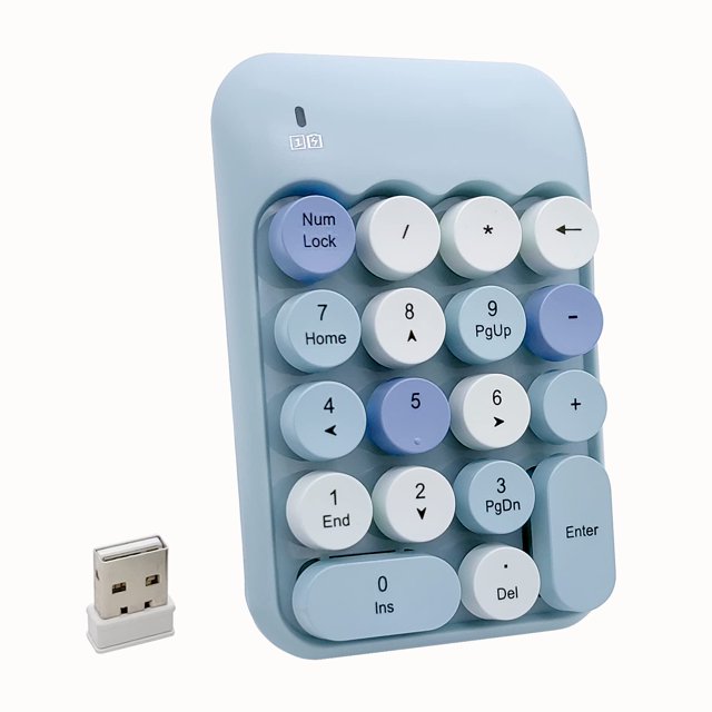 Teclado numérico Seaciyan, teclado numérico inalámbrico para ordenador, color azul