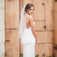 thumbnail image 3 of 1 Tier Pencil Edge Bridal Wedding Veil All Lengths 30/45/60/72/90/108, 3 of 6