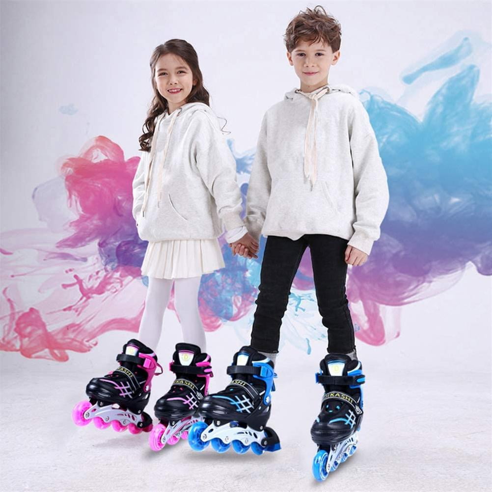 Details about   Hot Inline Skates with 8 Lights Up LED Wheels Outdoor 3 Size Adjustable Roller 
