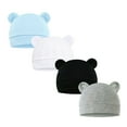 thumbnail image 2 of GEZHEN 4 Pieces Baby Beanie Toddler Soft Cute Knit Hat Hospital Hats for Baby Boys Cap Beanies for 0-6 Months, 2 of 7