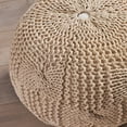 thumbnail image 3 of GDF Studio Ansel Knitted Cotton Pouf, Beige, 3 of 6