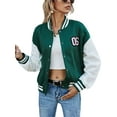 thumbnail image 4 of Qiylii Girls Long Sleeve Baseball Jacket, Single-breasted Coat Baseball Uniform, 4 of 7