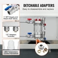 thumbnail image 3 of VEVOR 2-Branch Radiant Heat Manifold, 1/2" PEX Tubing Manifold, Stainless Steel PEX Manifold for Hydronic Radiant Floor Heating, Radiant Heat PEX Manifold Kit with 1/2" Adapters Included, 3 of 9