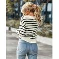 thumbnail image 4 of Chandail Rayé Femme Printemps et Automne 2023 Doux Confortable Chaud Haut Décontracté Femme, 4 of 5