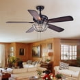 thumbnail image 2 of Warehouse of Tiffany Hannele Bowl 3-light 5-blade Black 52-inch Ceiling Fan (Optional Remote) Remote, 2 of 5