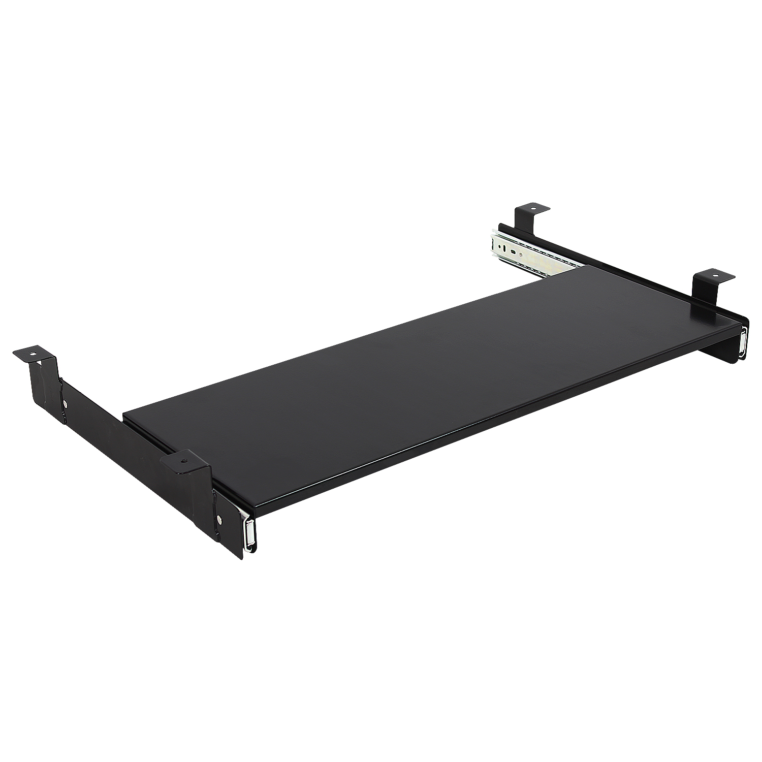 Keyboard Tray Kit - Under-Mount, Steel Construction, Slide Out Keyboard Mouse Holder - Powder Coated 9"D x 24"W - Black