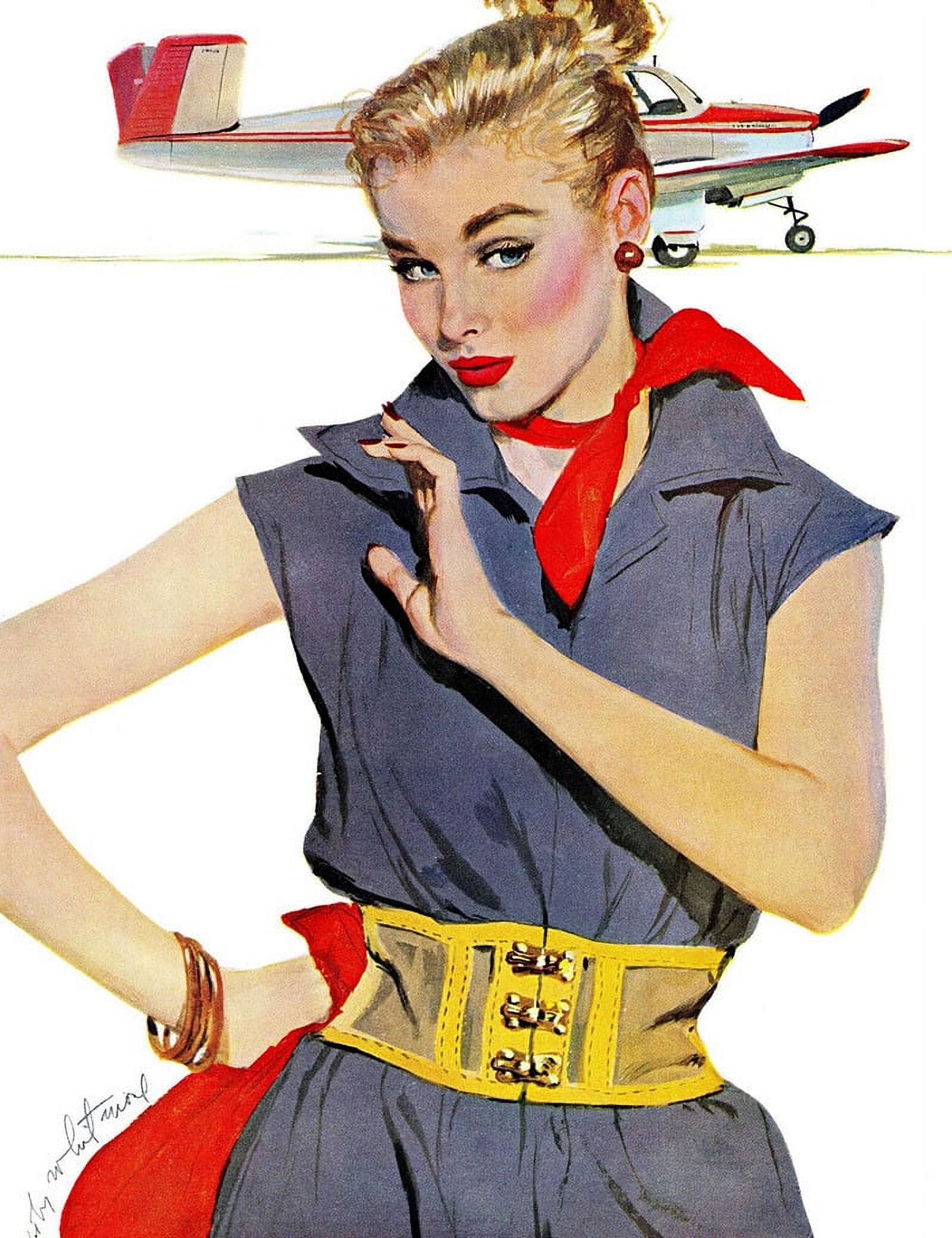 Marmont Hill "The Girl Who Stole Airplanes" by Coby Whitmore Painting Print on Canvas