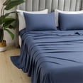 thumbnail image 6 of Anhility 3Pcs Queen Sheet Set, Dark Blue Super Soft Hotel Collection, Wrinkle-Free Breathable Skin-friendly Bed Sheets for Home Hotel (1Bed Sheet, 2 Pillowcases), 6 of 6