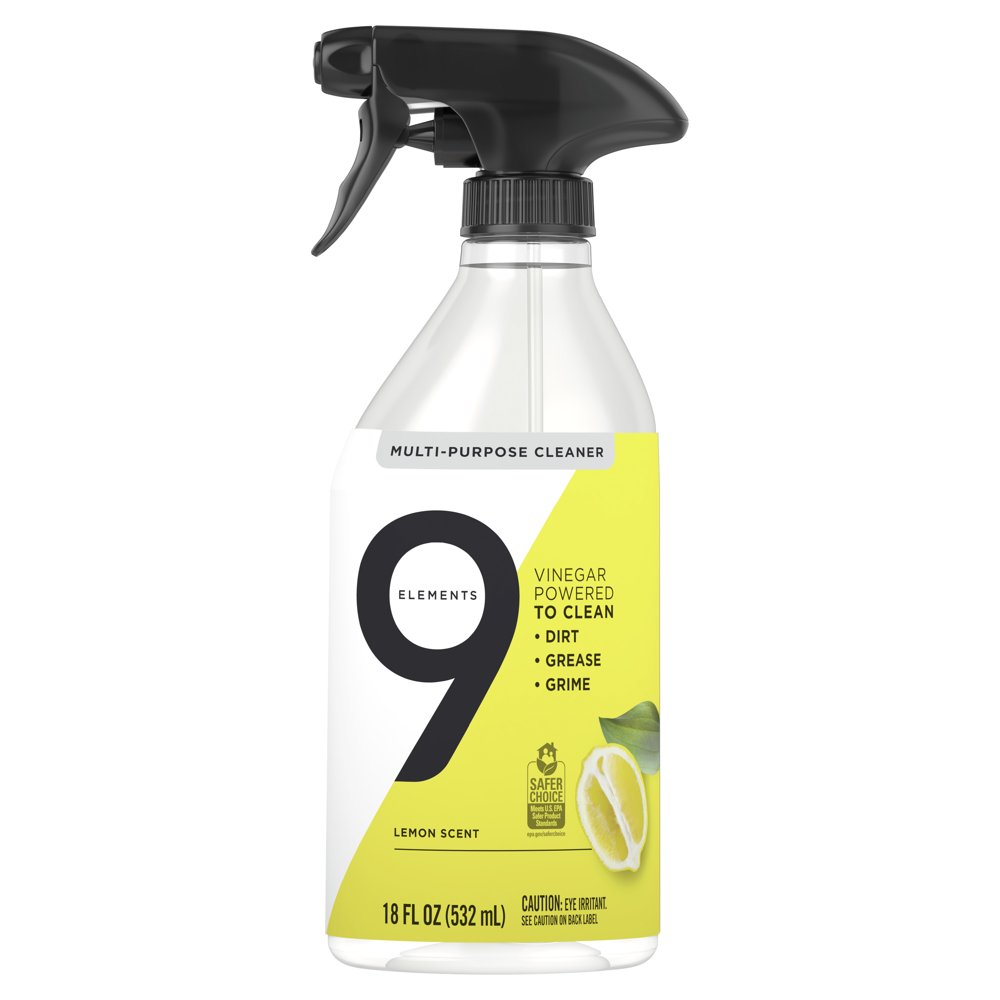 9 Elements MultiPurpose Surface Cleaning Spray, Lemon Scent, 18 oz