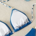 thumbnail image 6 of Women's Triangle Bikini Set Halter String Two Piece Swimsuit Brazillian Bathing Suit Cheeky Cute Swimwear (Blue,M), 6 of 6