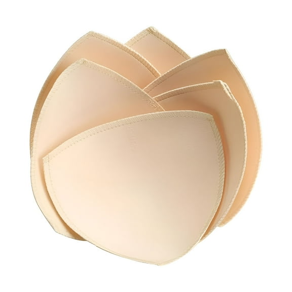 TELOLY 3Pairs Beige Sewn Bra Pads Inserts for Women's Sports Yoga Bra to Hide or Bra Inserts Push Up