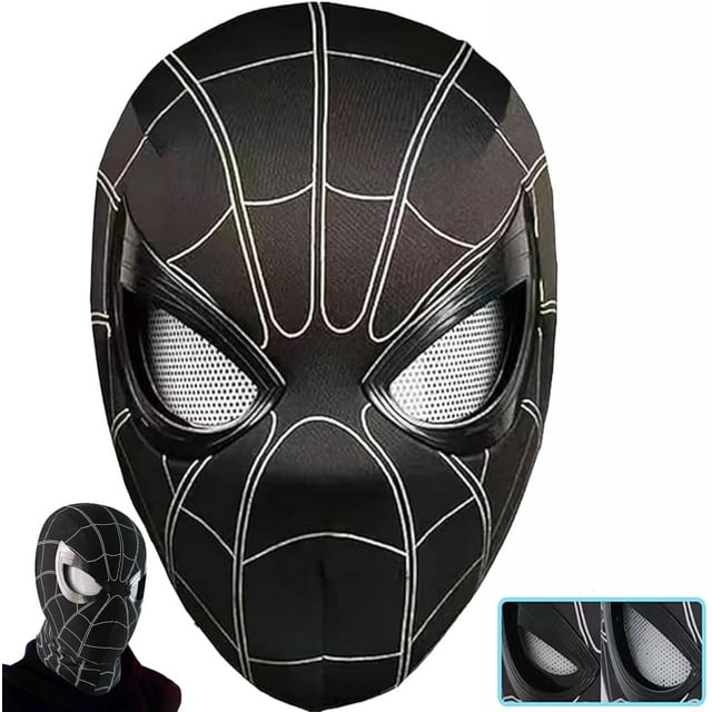 Spider Hero Mask with Moving Eyes, Full Face Chin Control Eyes, Realistic Spider Mask Costume for Cosplay