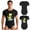 Black, variant on Men One Piece Bodysuit Short Sleeve Cartoon Dinosaur Print Pajamas Tops Buttoned Crotch Black M