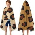 thumbnail image 3 of Gold and Brown Of Leopard Print Hooded Bath Towel，50"x30" for Ages 3 To 12 Kids, Quick Dry Lightweight Soft Microfiber Hood Beach Towel Cover Up for Kids, 3 of 7