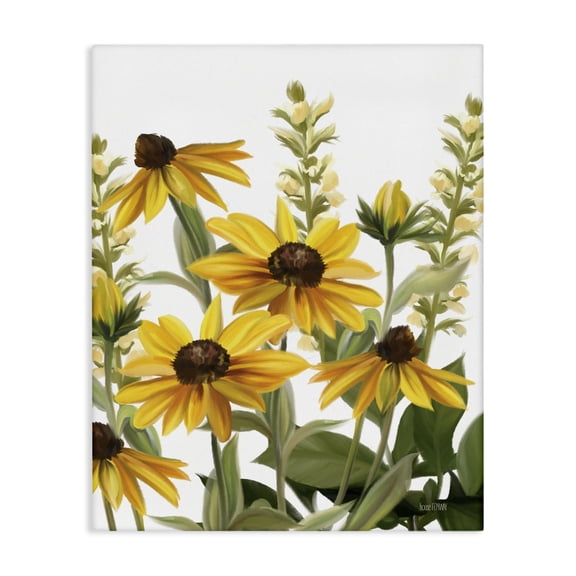 Stupell Industries Farmhouse Wild Yellow Daisies Spring Buds Tall Grass Canvas Art, 16 x 20, by House Fenway