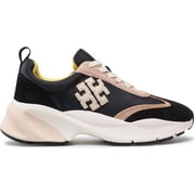 Tory Burch Women's Good Luck Trainer Sneakers, Black/Cream/Black, 11 Medium US