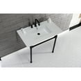 thumbnail image 3 of Kingston Brass KVPB37227W80 Dreyfuss 37" Ceramic Console Sink with Stainless Steel Legs (8-Inch, 3-Hole), White/Matte Black, 3 of 8