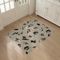 thumbnail image 3 of ODIKA 3'x5' Washable Accent Rug Minimalist Lines With Scattered Modern Brush Motif Abstract Geometry Style for Bedside, Nursery Room, Pet Friendly & Non-Shedding, 3 of 7