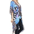 thumbnail image 3 of Sakkas Osiris Embellished Hi Low V-Neck Clasp Beach Cover-Up Kimono Kaftan Tunic - 17017-Turq - One Size Regular, 3 of 4