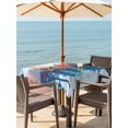 thumbnail image 3 of Outdoor Tablecloth with Umbrella Hole for Patio/Picnic/Party/Camping, Boho Forest Silhouette Waterproof Table Cloth Square Cover Washable, Retro Abstract Forest Trees Blue (60"x 60"), 3 of 8