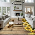 thumbnail image 4 of 8x10 Area Rugs for Living Room, Farmhouse Cow Non Slip Area Rugs for Kitchen Bedroom Entryway, Vintage Country Sunflower Brown Wood Washable Carpet Runner Rug Floor Mats for Bedroom Home Decor, 4 of 9