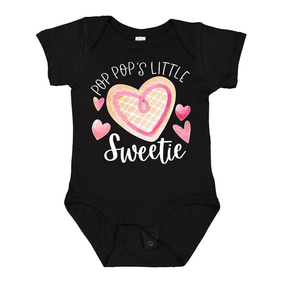 Inktastic Pop Pop's Little Sweetie with Pink Heart Cookie Boys or Girls Baby Bodysuit
