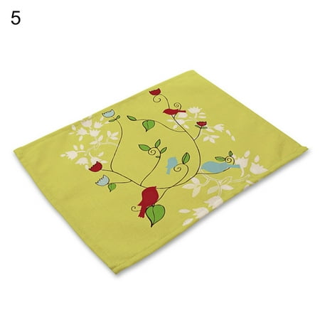

Wanwan Waterproof Table Mat Clear Printing Linen Nice-looking Place Mat Party Supplies
