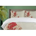 thumbnail image 4 of Ambesonne Vintage Duvet Cover Set, Rose Antique Flowers, 2-Calking, Beige Cream Red, 4 of 7