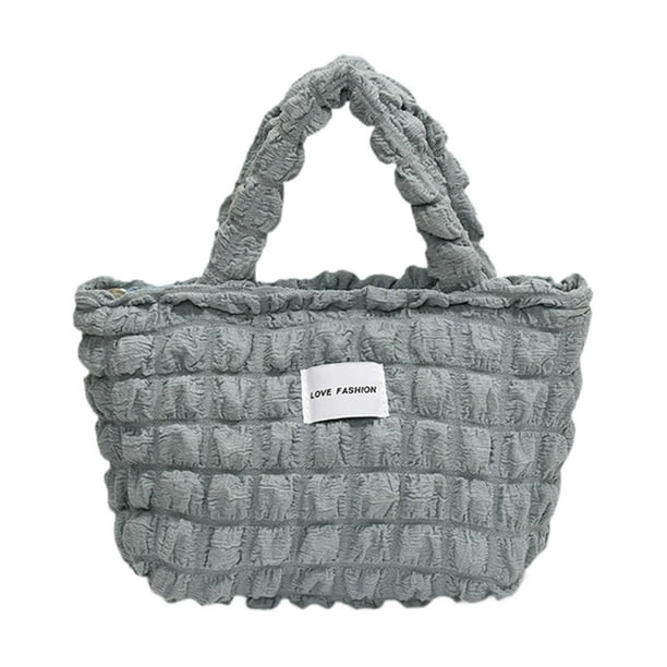 Bolso de mano para mujer, moderno, suave, informal, dulce, de gran capacidad, tipo hobo azul
