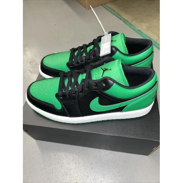 N I-K-E A i r-Jor-dan 1 I Low Lucky Green Black Celtics 553558 065 Men's Size 12
