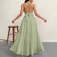 thumbnail image 4 of Aimik Women's Halter Tiered Maxi Dress Summer Twist Front Sleeveless Solid Color Maxi Dress Flowy Boho Beach Long Sundress, 4 of 6