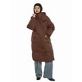 thumbnail image 3 of Katigan Long Puffer Jacket for Women, Thickened Winter Coat Hooded with Deep Pockets, Ladies Warm Winter Jacket Brown L, 3 of 6