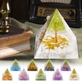 thumbnail image 1 of Pirámide de Energía de Cristal • Adorno de Piedra Triturada Natural • Figurilla de Esfera de Cristal 3D • Riqueza, Salud, Felicidad • Decoración de escritorio para oficina en casa, 1 of 5