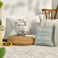 thumbnail image 3 of Summer Take Me to The Beach Coral Starfish Throw Pillow Covers, 18 x 18 Inch Home Sweet Home Motto Blue Cushion Case for Sofa Couch Set of 4, 3 of 6